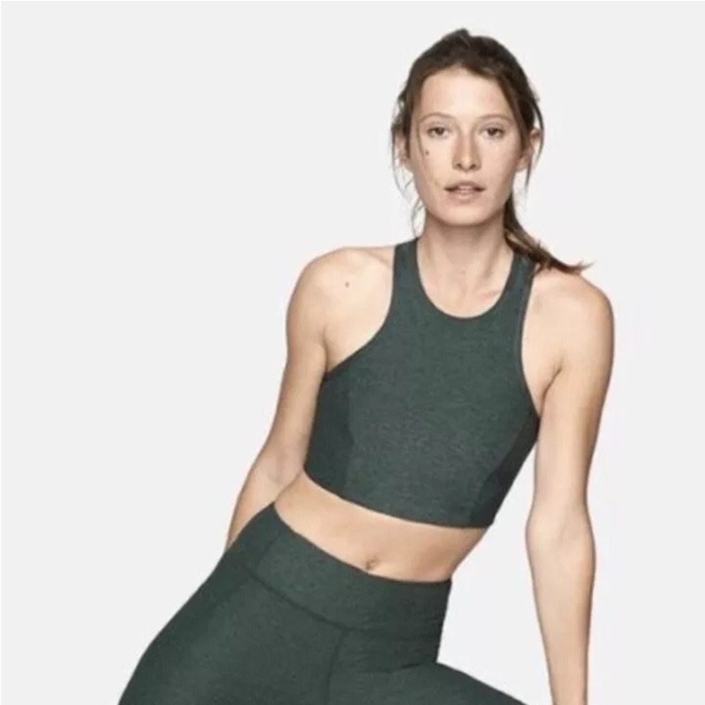 Outdoor Voices Athena Crop in Hunter Green